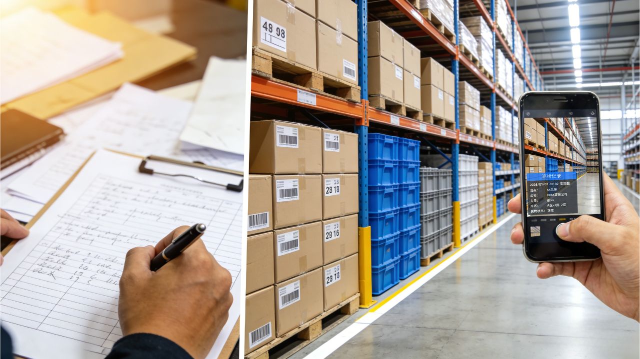 工作记录方式对比：手写记录 vs 拍照打卡