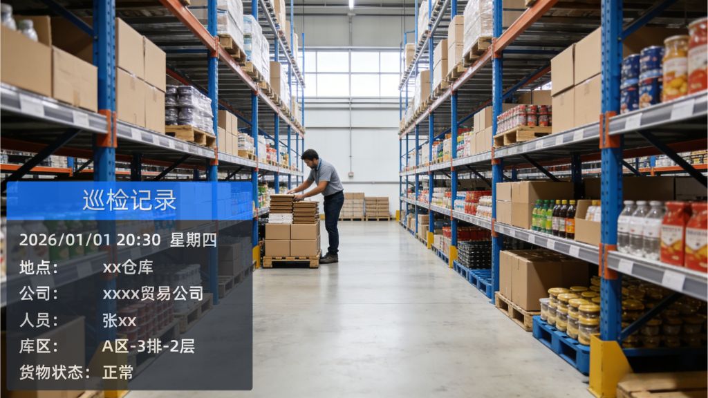 巡检拍照记录示例：带时间地点的规范照片