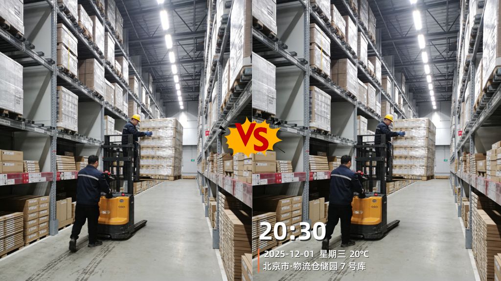 工作照片有无时间地点信息对比示意