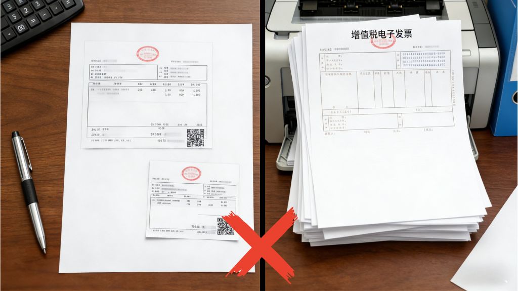 错误发票合并示例 拼接混乱 不规范报销文件